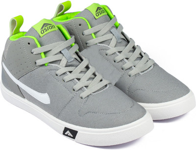 asian Sneakers For Men(Grey, Green , 9)