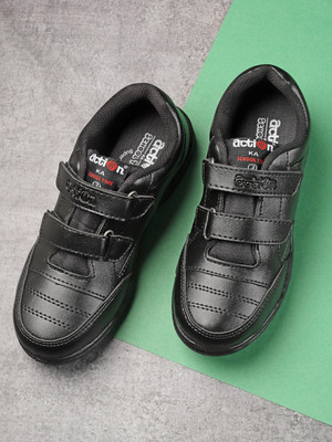 action Boys & Girls Velcro School Shoes(Black, 6 Years)