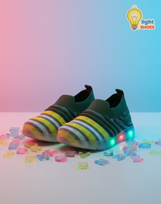 JOSMOS Boys Slip on Sneakers(Green, 3-6 Months)