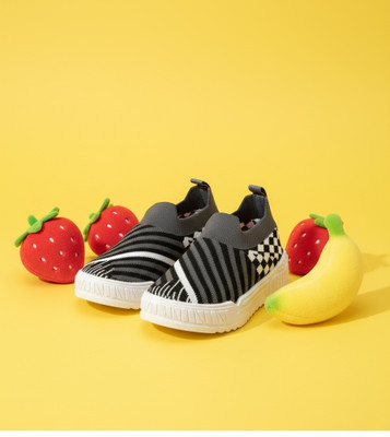 JOSMOS Boys Slip on Sneakers(Grey, 12-18 Months)