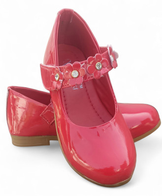 New latest Girls Velcro Ballerinas(Red, 7-8 yr)