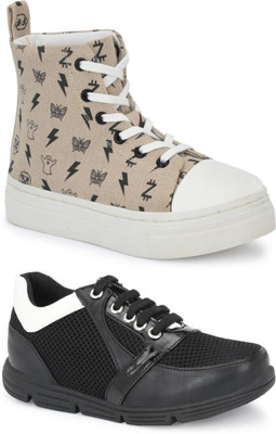 Fresh1947Feet Boys & Girls Lace Sneakers(Beige)