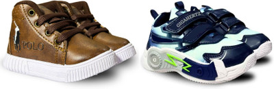 gigahertz Boys & Girls Lace Sneakers(Brown)