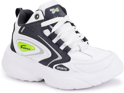 G&D Boys & Girls Lace Running Shoes(White, 13-14 Years)