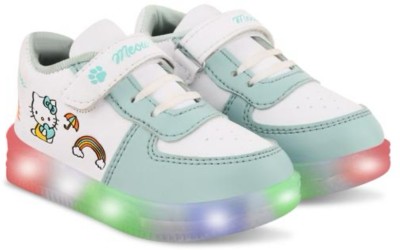 City Soles Hello Kitty Girls Velcro Sneakers(Light Green, 3-3.5 Years)