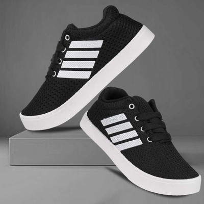 BERSACHE Boys & Girls Lace Running Shoes(Black, 7-8 Years)