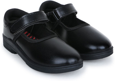 airaqua Girls Velcro School Shoes(Black, 13-14 Years)