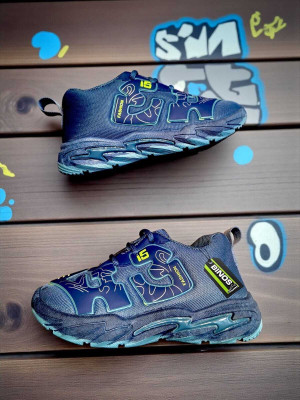 BINOS Boys Lace Sneakers(Blue, 4.5-5 Years)
