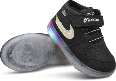 BINOS Boys & Girls Velcro Sneakers(Black, 18-24 Months)