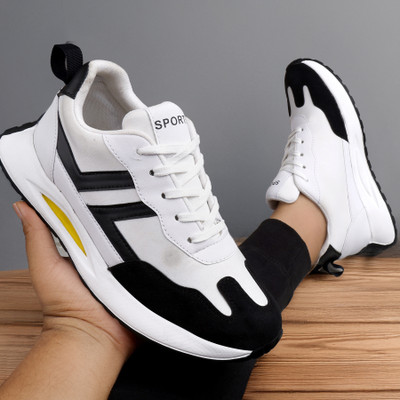 RADHIKA GROUP Running Shoes For Men(Black, White , 8)