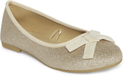 Pantaloons Junior Girls Slip on Ballerinas(Gold, 9-10 Years)