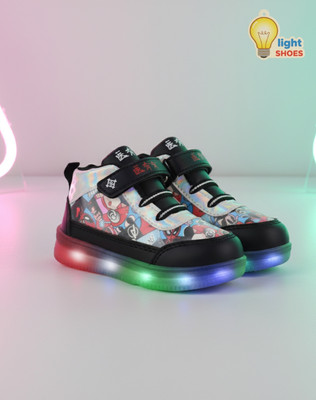 JOSMOS Boys Velcro Sneakers(Red, 2.5-3 YEARS)