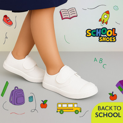 Trendmode Boys & Girls Velcro School Shoes(White, 8.5 to 9 year-2)