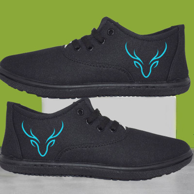 KANEGGYE Boys Slip on Sneakers(Black, 15-16 Years)