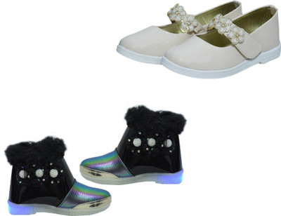 New Collection Girls Velcro Casual Boots(Multicolor, 4.5-5 Years)