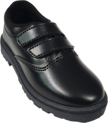 school hours Boys Velcro Running Shoes(Black)