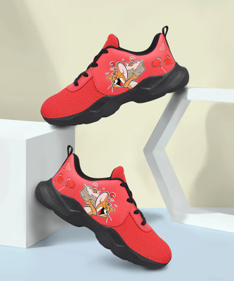 CAMPUS Tom & Jerry Boys Lace Running Shoes(Red, 7 - 8 Years)