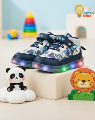 JOSMOS Boys Velcro Sneakers(Blue, 18-24 MONTHS)