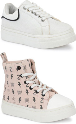 Fresh1947Feet Boys & Girls Lace Sneakers(White)