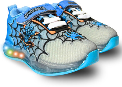 gigahertz Spiderman Boys Velcro Sneakers(Blue, 3 - 3.5 YEARS)