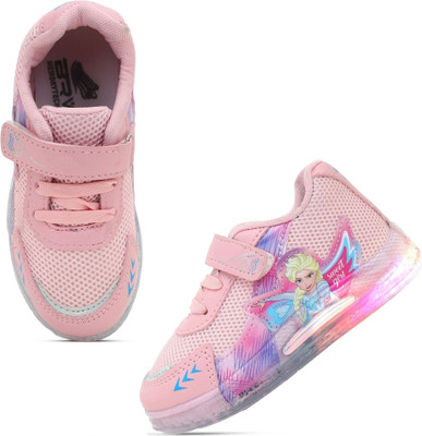 SELCAN Girls Velcro Sneakers(Pink, 5.5-6 Years)