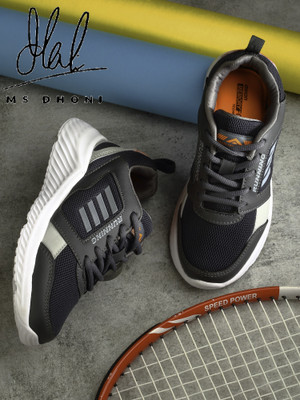 asian Boys Lace Running Shoes(Black, 8-9 Years)