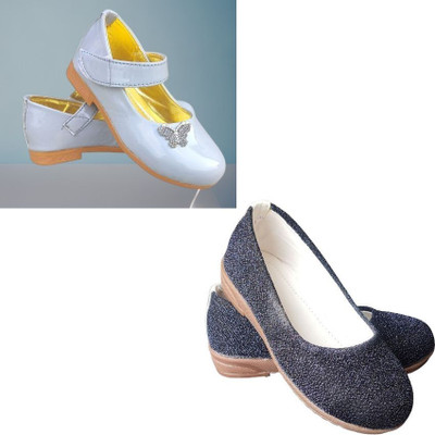 New latest Girls Slip on Ballerinas(Grey, 9-10yr)