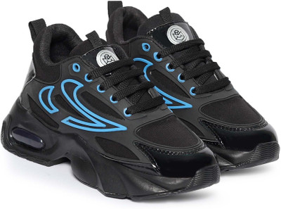 Walkivo Boys & Girls Lace Sneakers(Black, 8-9 YEAR)