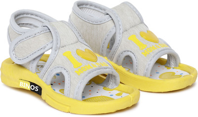 BINOS Barbie Boys & Girls Velcro Clogs(Yellow, 9-12 Months)