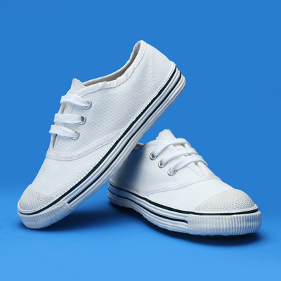 Tuff Boys & Girls Lace School Shoes(White, 2-4years)