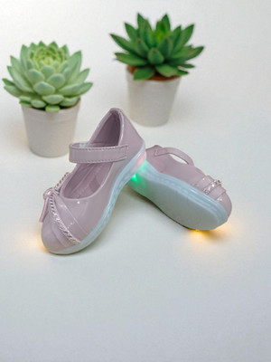 Zuvio Footwear Disney Princess Girls Velcro Ballerinas(Purple, 2.5-3 Years)