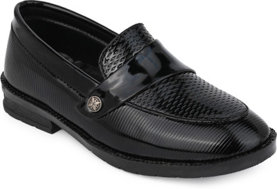 MLTC Boys Slip on Moccasins(Black, 3.5-4 Years)