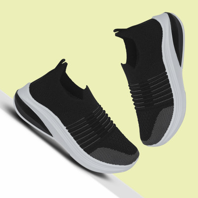 HouseOfCommon Boys Slip on Running Shoes(Black, 8.5 - 9 Years)