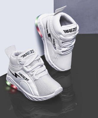 amaezo Boys & Girls Lace Sneakers(White, 2.5 - 3 Years)