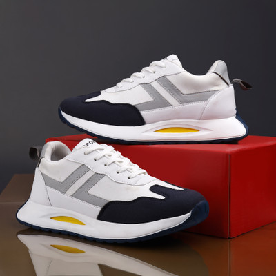 kbhub Running Shoes For Men(White , 8)