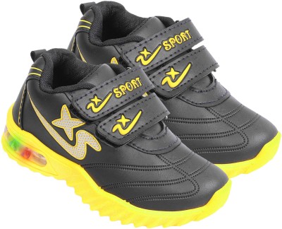 BOWFIN Boys & Girls Velcro Walking Shoes(Yellow, 3.5 - 4 Years)