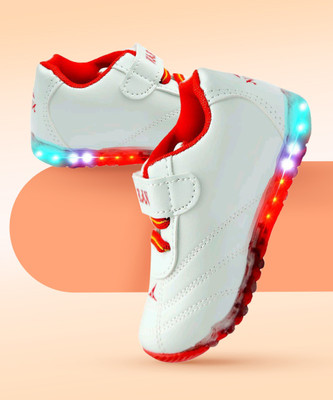 Hooh Boys & Girls Velcro Running Shoes(Red, 9-12 Months)