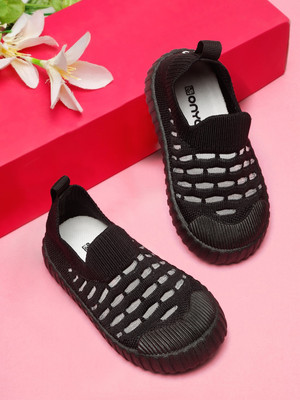 ONYC Boys & Girls Slip on Sneakers(Black, 3-3.5 Years)