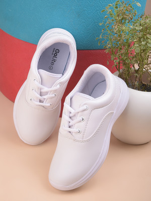 action Boys & Girls Lace School Shoes(White, 16-17 Years)
