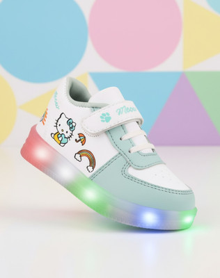 JOSMOS Boys Velcro Sneakers(Green, 3-3.5)