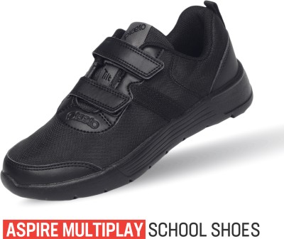 Plaeto Aspire Unisex Child Multiplay School Shoes | 1 Year Manufacturer's Warranty | For Men(Black , 3)