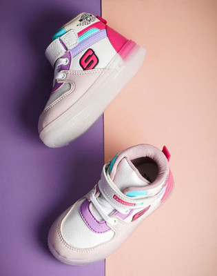 BALAKPLUS Boys & Girls Velcro Sneakers(Pink, 7-8 Years)