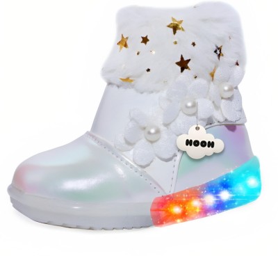 HOOH - Now comfort in fashion Girls Zip Casual Boots(White)