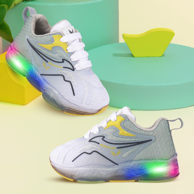 BERSACHE Boys & Girls Lace LED Shoes(Yellow, 9- 10 Years)