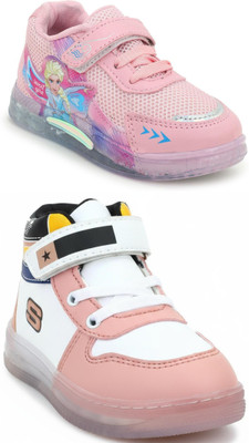 SELCAN Boys & Girls Velcro Sneakers(Pink, 2.5-3 Years)