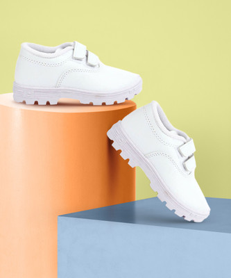LIBERTY Boys Velcro School Shoes(White, 5-5.5 Years)