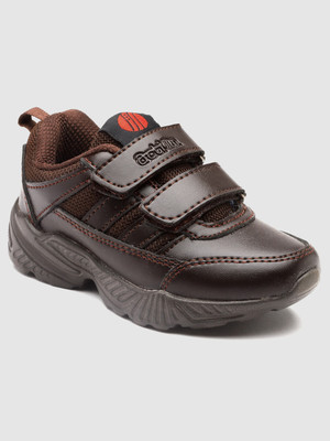 action Boys Velcro School Shoes(Brown, 3-4 Years)