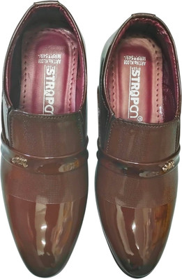 STRAPON Chhota Bheem Boys Slip on Formal Boots(Brown, 16 Years & Above)