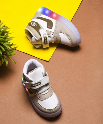 kats Boys & Girls Velcro Sneakers(Beige, 7-7.5 YEARS)