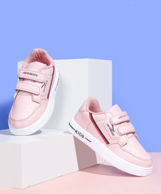 AEROKICK Boys & Girls Velcro Sneakers(Pink, 3-3.5 Years)